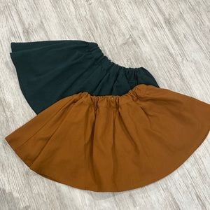 Coco blanc size 3 skirts. Green and tan